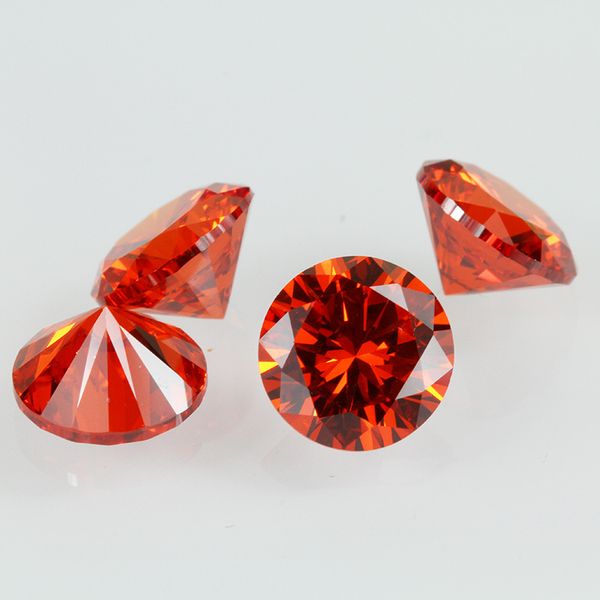 synthetic loose stones 1.6-2.3mm round brilliant lab created cubic gems orange red cz for jewelry making 1000pcs/lot, Black